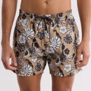 Hugo Boss Mens Swim Truns Piranha Neiman Marcus EUC Size Large Beige Vacation